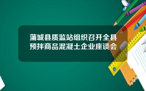 蒲城县质监站组织召开全县预拌商品混凝土企业座谈会