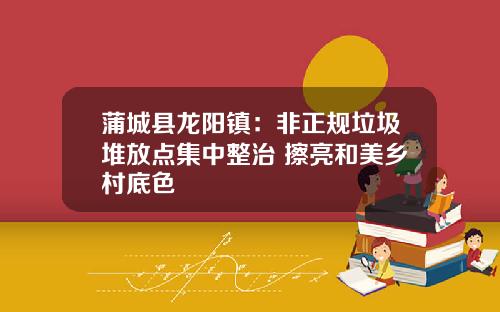 蒲城县龙阳镇：非正规垃圾堆放点集中整治 擦亮和美乡村底色