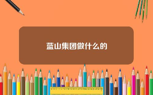蓝山集团做什么的