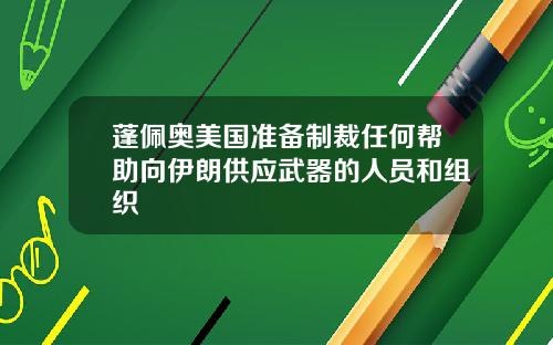 蓬佩奥美国准备制裁任何帮助向伊朗供应武器的人员和组织