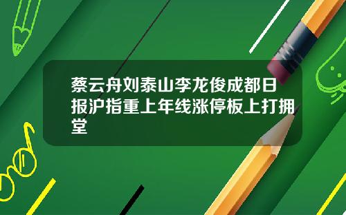 蔡云舟刘泰山李龙俊成都日报沪指重上年线涨停板上打拥堂
