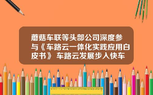 蘑菇车联等头部公司深度参与《车路云一体化实践应用白皮书》 车路云发展步入快车道
