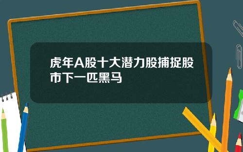 虎年A股十大潜力股捕捉股市下一匹黑马