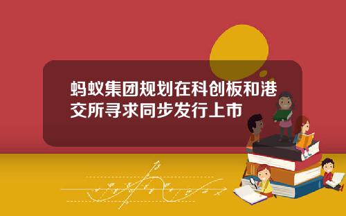 蚂蚁集团规划在科创板和港交所寻求同步发行上市