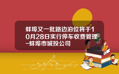 蚌埠又一批路边泊位将于10月28日实行停车收费管理-蚌埠市城投公司