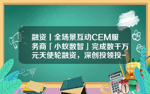 融资丨全场景互动CEM服务商「小蚁数智」完成数千万元天使轮融资，深创投领投-深创投武汉分公司