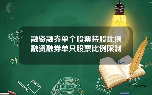 融资融券单个股票持股比例融资融券单只股票比例限制