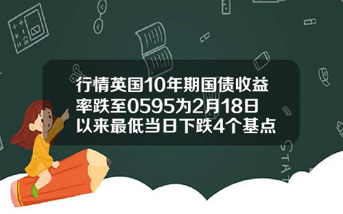 行情英国10年期国债收益率跌至0595为2月18日以来最低当日下跌4个基点