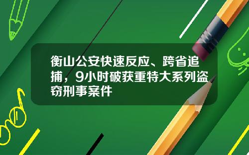 衡山公安快速反应、跨省追捕，9小时破获重特大系列盗窃刑事案件