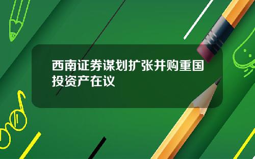 西南证券谋划扩张并购重国投资产在议