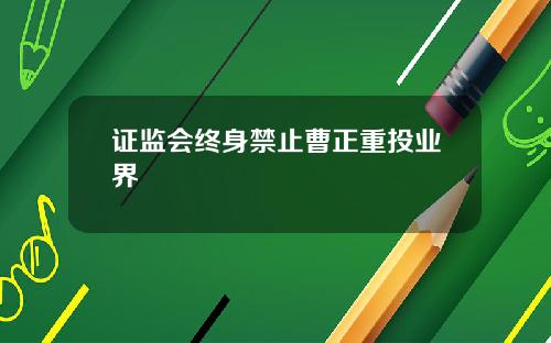 证监会终身禁止曹正重投业界