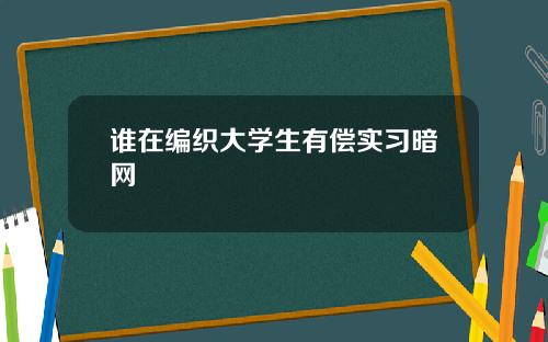 谁在编织大学生有偿实习暗网