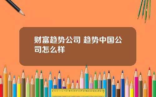 财富趋势公司 趋势中国公司怎么样
