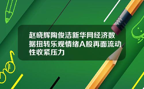 赵晓辉陶俊洁新华网经济数据扭转乐观情绪A股再面流动性收紧压力