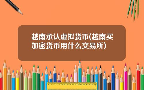 越南承认虚拟货币(越南买加密货币用什么交易所)
