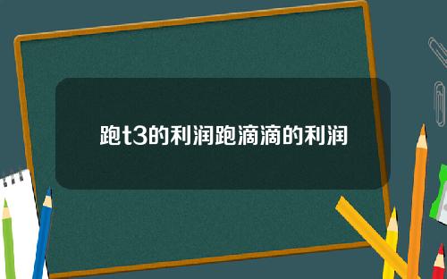 跑t3的利润跑滴滴的利润