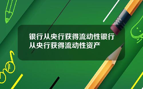 银行从央行获得流动性银行从央行获得流动性资产