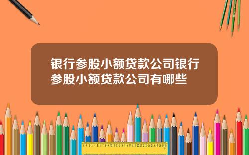 银行参股小额贷款公司银行参股小额贷款公司有哪些