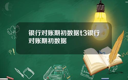 银行对账期初数据t3银行对账期初数据