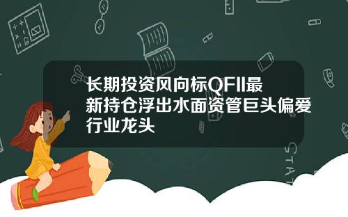 长期投资风向标QFII最新持仓浮出水面资管巨头偏爱行业龙头