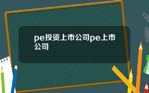 pe投资上市公司pe上市公司