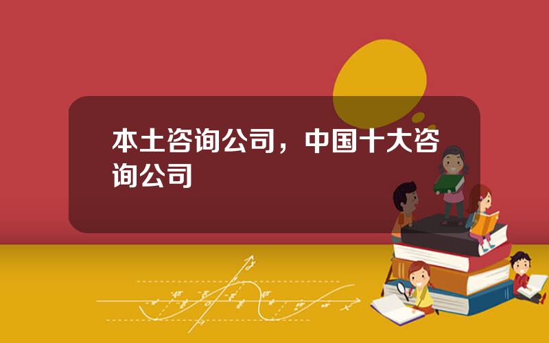 本土咨询公司，中国十大咨询公司