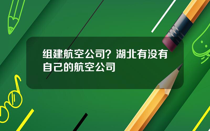 组建航空公司？湖北有没有自己的航空公司