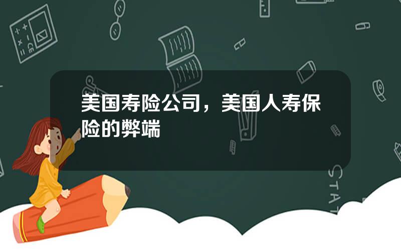 美国寿险公司，美国人寿保险的弊端