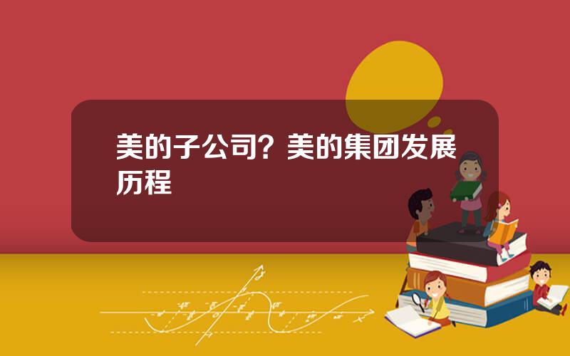 美的子公司？美的集团发展历程