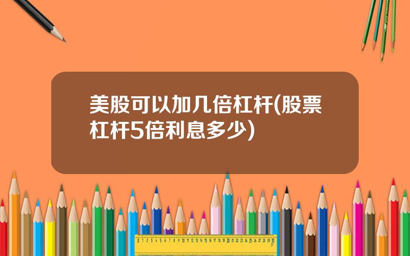 美股可以加几倍杠杆(股票杠杆5倍利息多少)