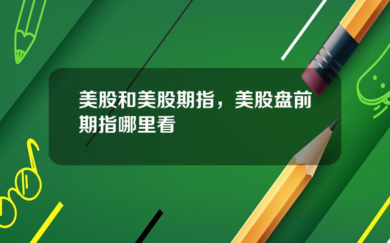 美股和美股期指，美股盘前期指哪里看