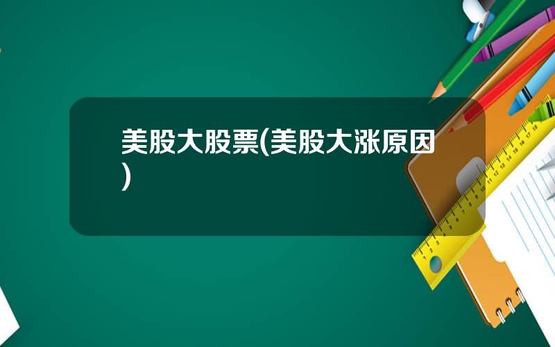 美股大股票(美股大涨原因)