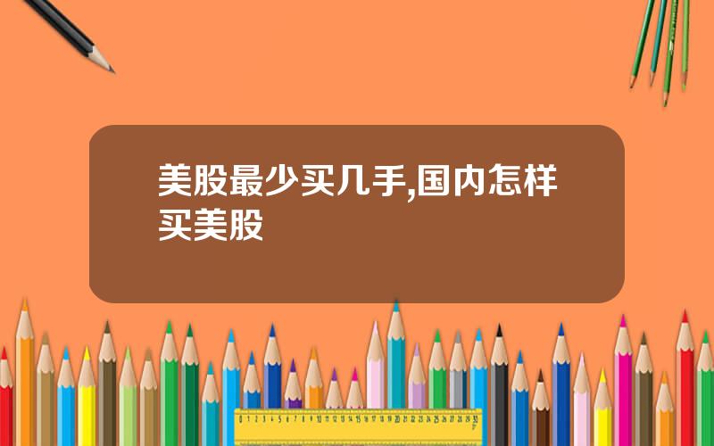 美股最少买几手,国内怎样买美股
