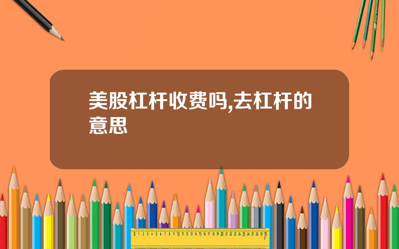 美股杠杆收费吗,去杠杆的意思