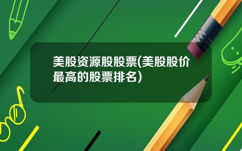 美股资源股股票(美股股价最高的股票排名)
