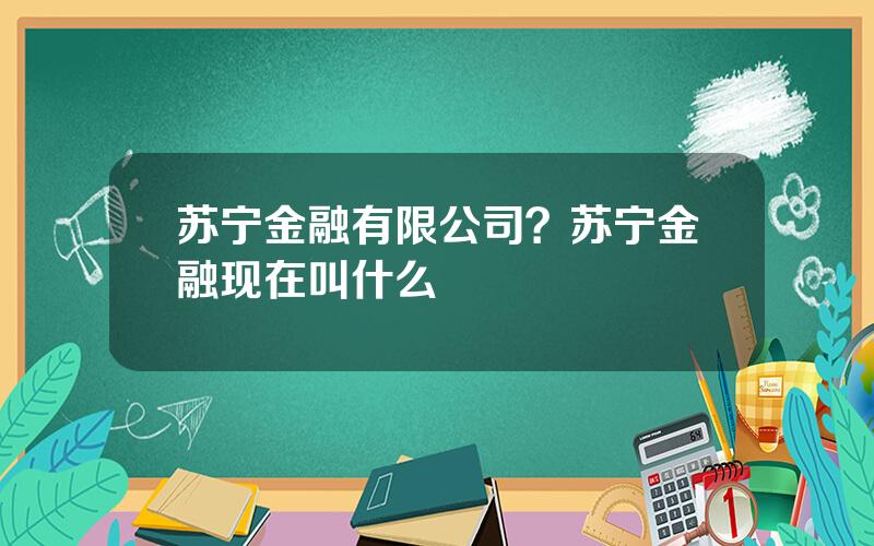 苏宁金融有限公司？苏宁金融现在叫什么