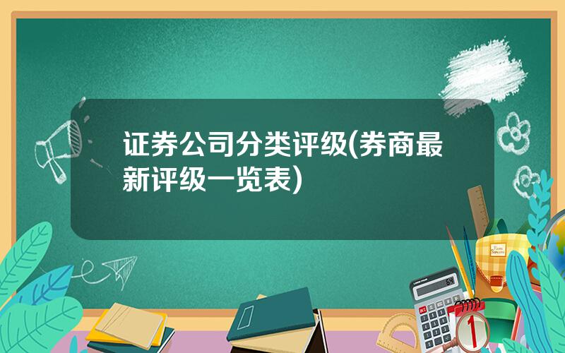 证券公司分类评级(券商最新评级一览表)