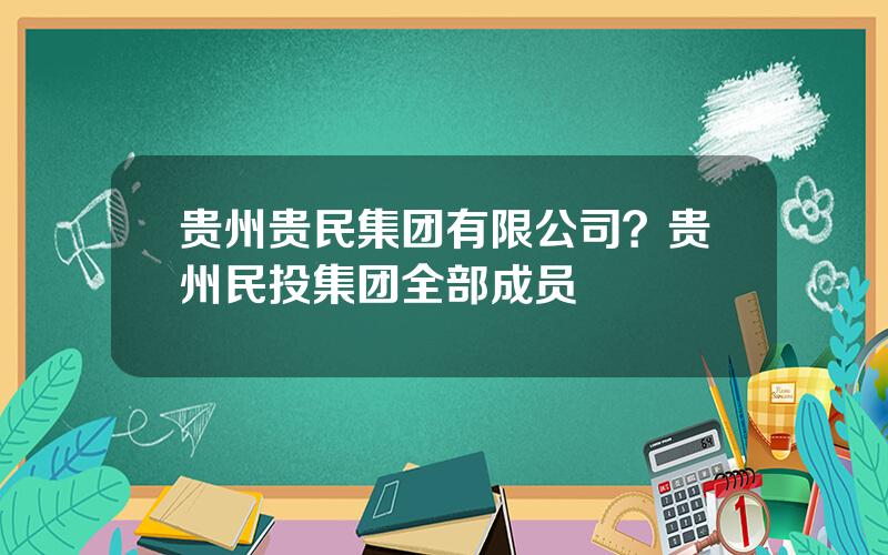 贵州贵民集团有限公司？贵州民投集团全部成员