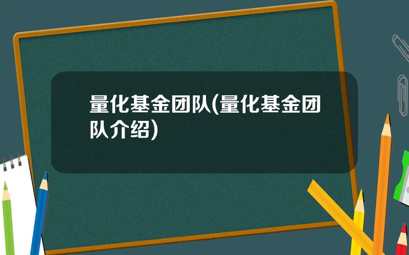 量化基金团队(量化基金团队介绍)