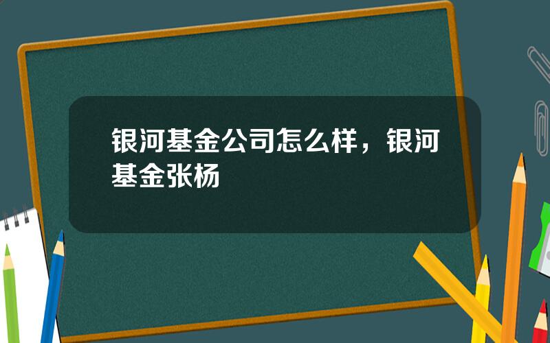 银河基金公司怎么样，银河基金张杨