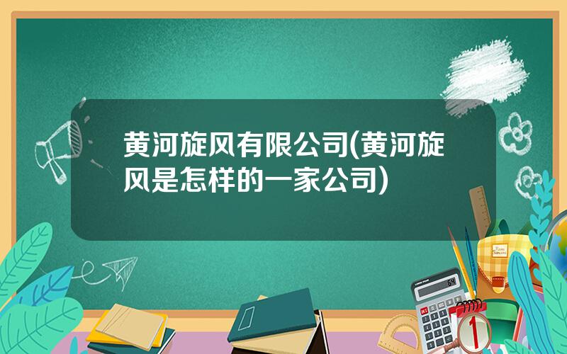 黄河旋风有限公司(黄河旋风是怎样的一家公司)