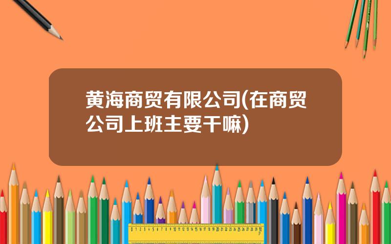 黄海商贸有限公司(在商贸公司上班主要干嘛)